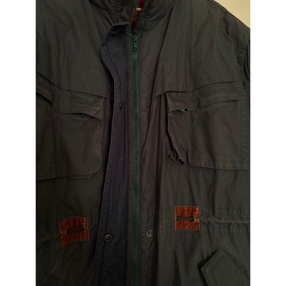 Mens Navy Insulated Field Parka Jacket Utility Multi-Pocket Heavyweight Coat - Picture 3 of 8